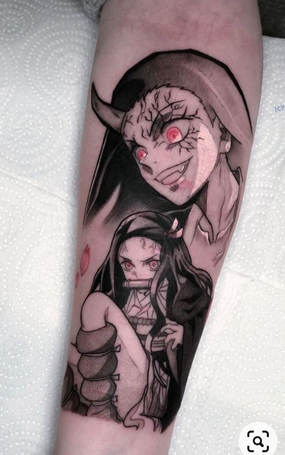 恶魔少女和可爱少女的纹身图案